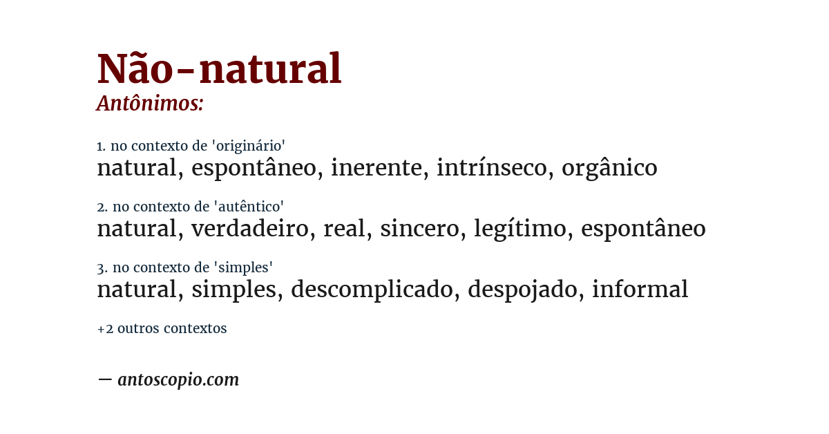 Antônimo de não-natural
