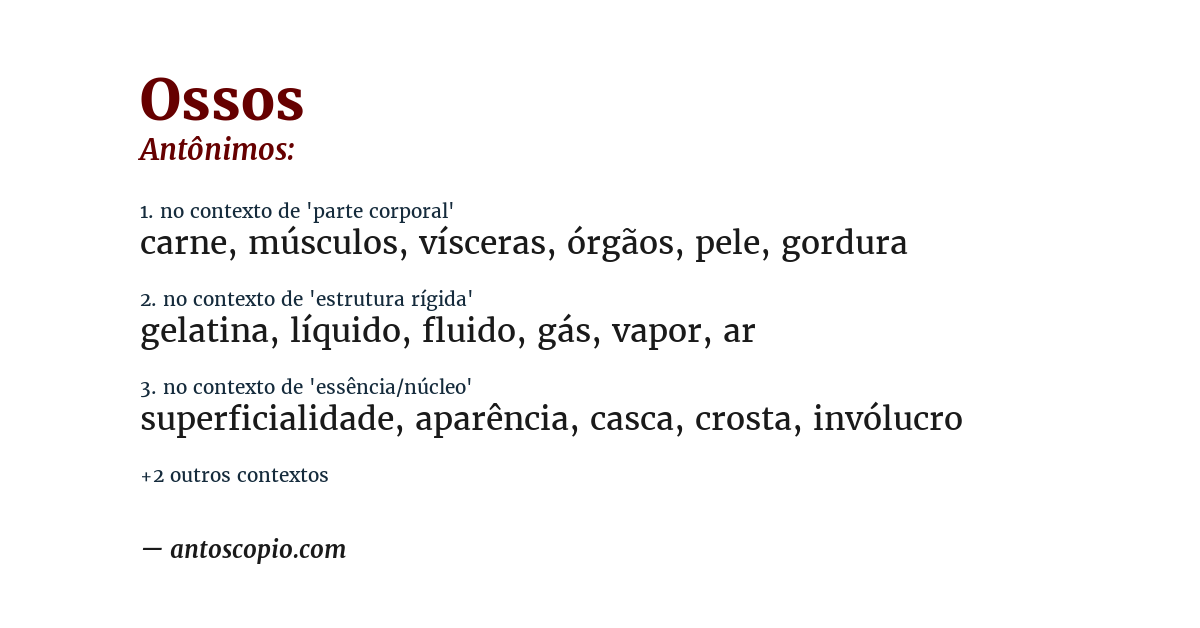 Antônimo de ossos
