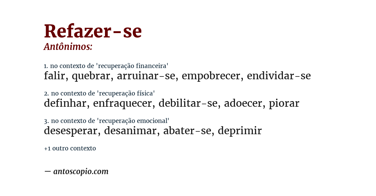 Antônimo de refazer-se