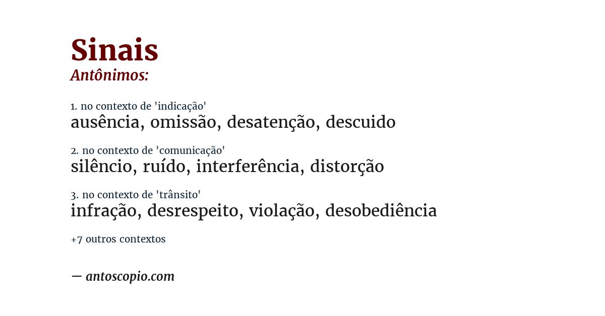 Antônimo de sinais