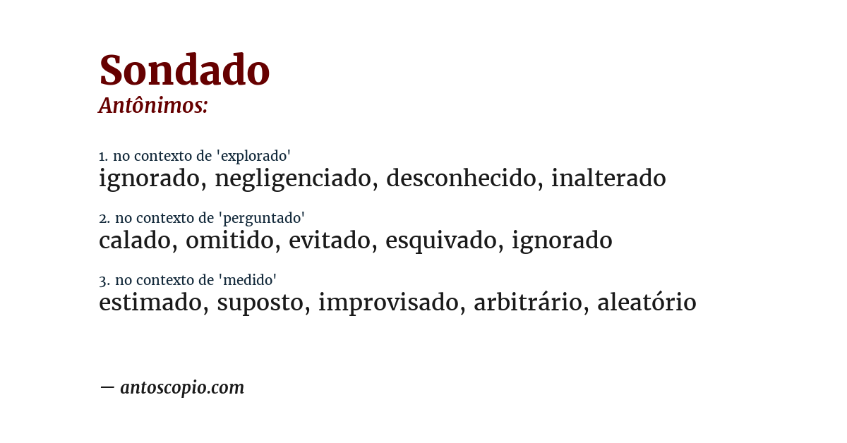 Antônimo de sondado