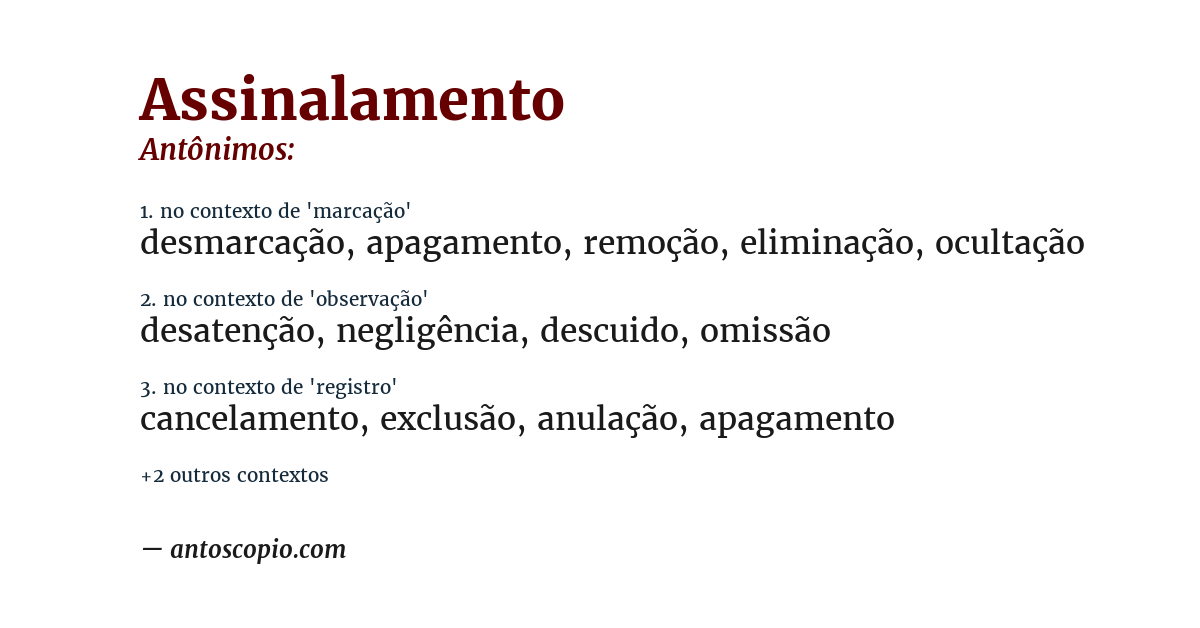 Antônimo de assinalamento