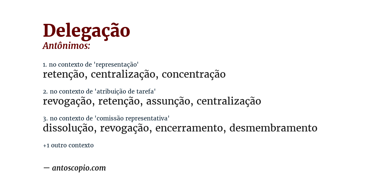 Antônimo de delegação