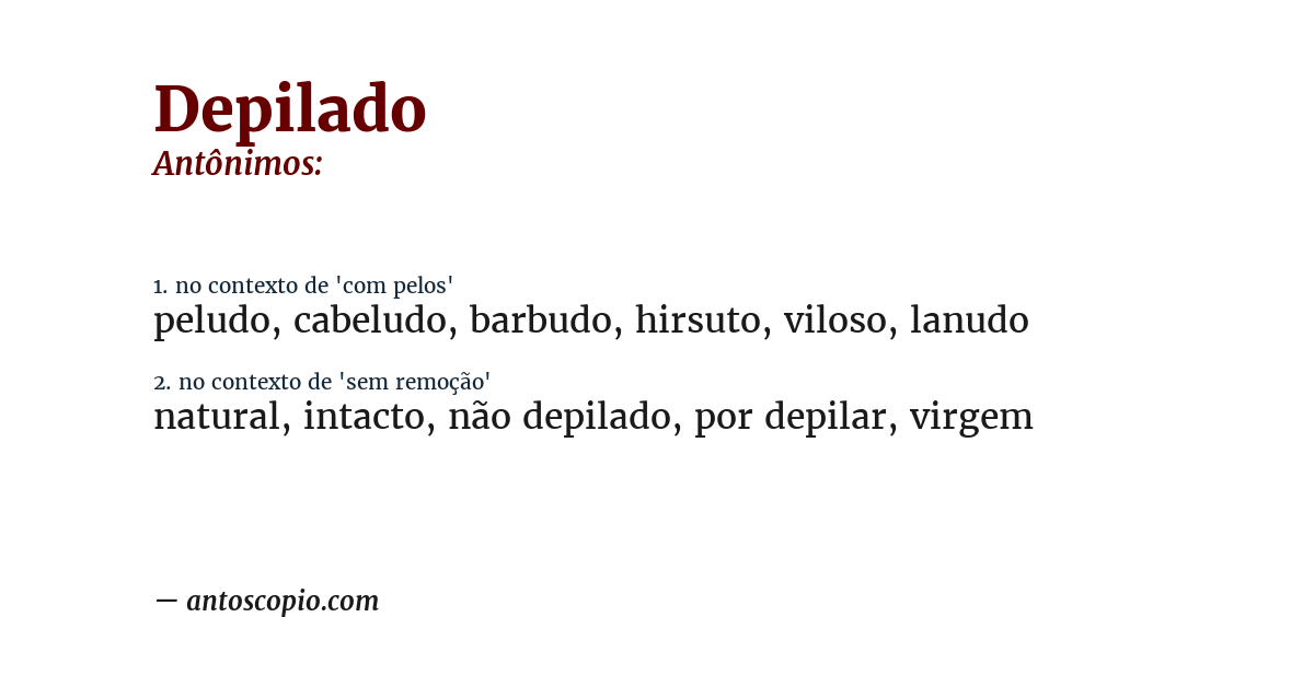 Antônimo de depilado