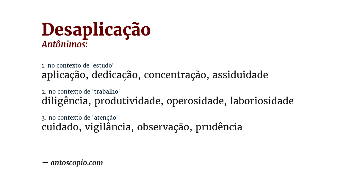 Antônimo de desaplicação