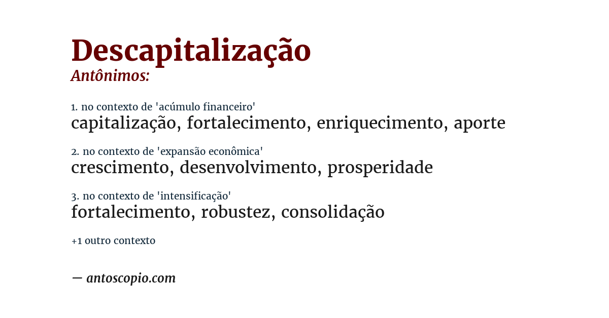 Antônimo de descapitalização