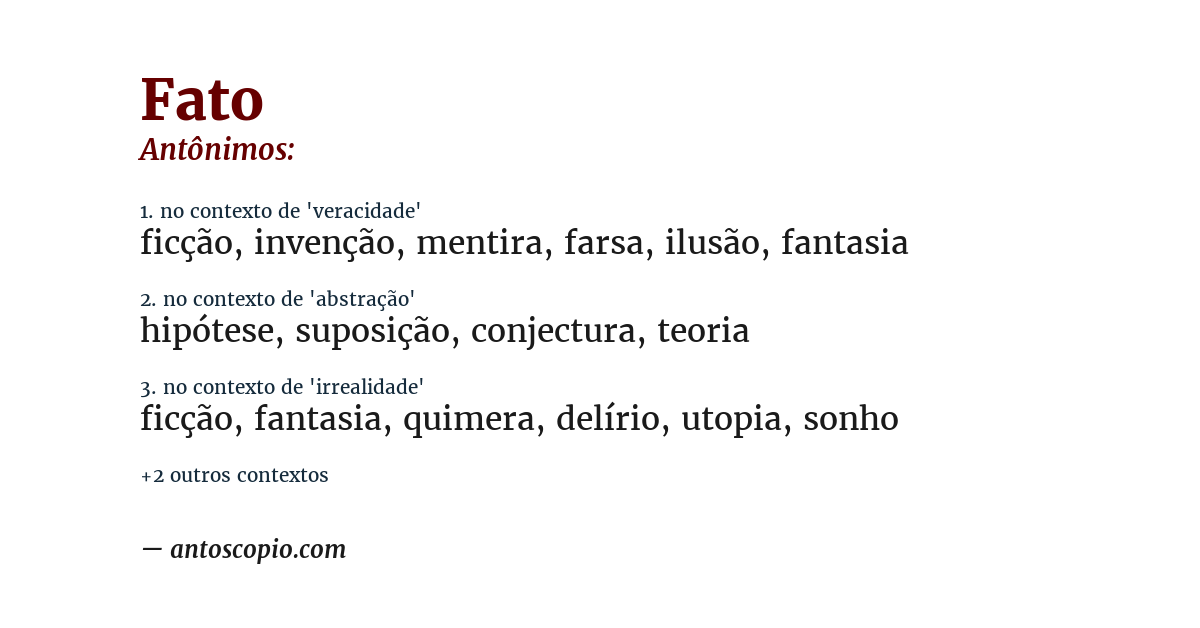 Antônimo de fato