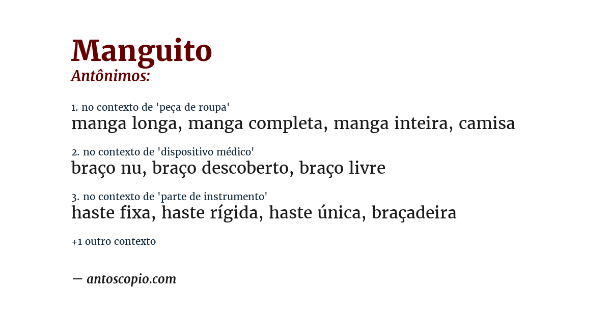 Antônimo de manguito