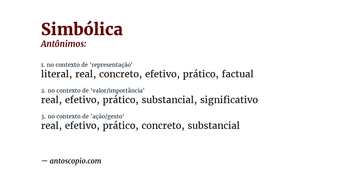 Antônimo de simbólica