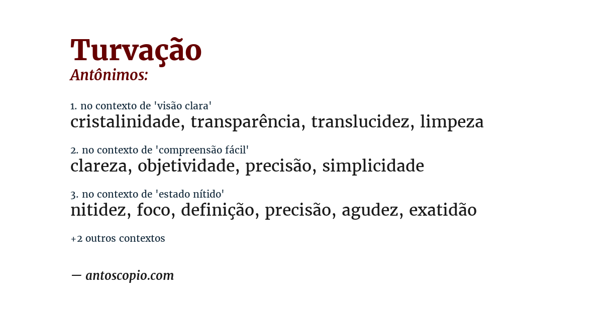 Antônimo de turvação