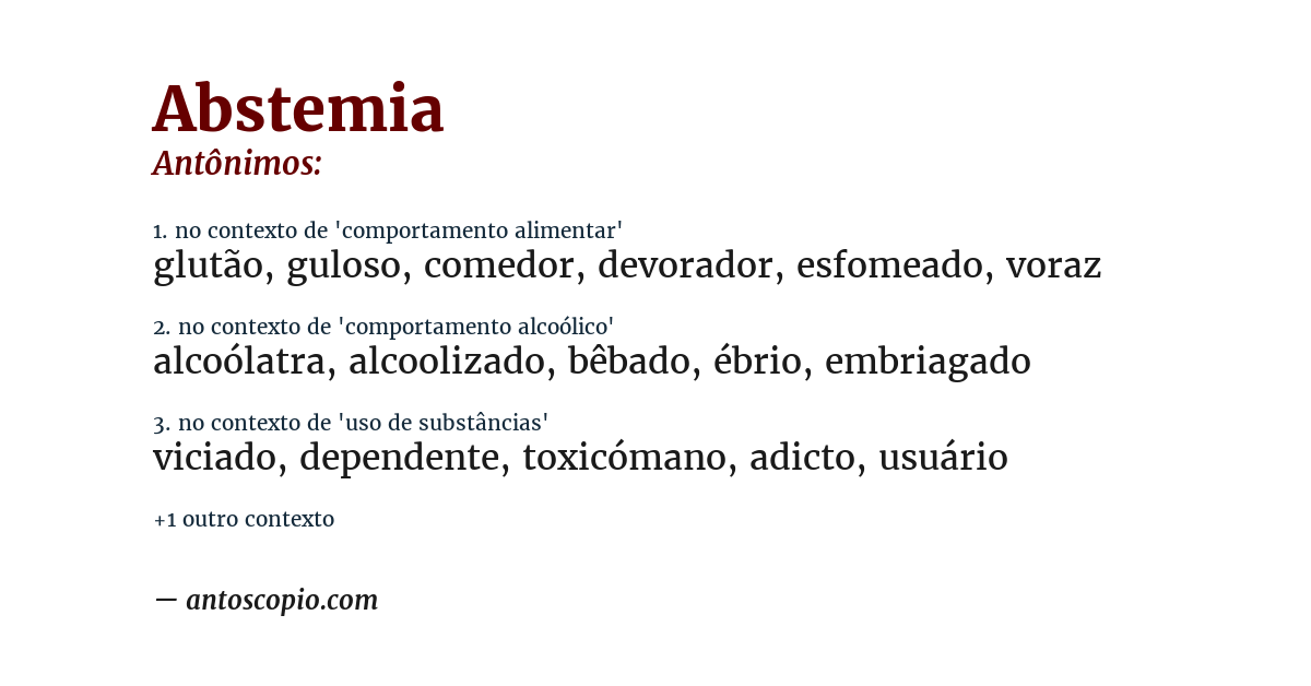 Antônimo de abstemia
