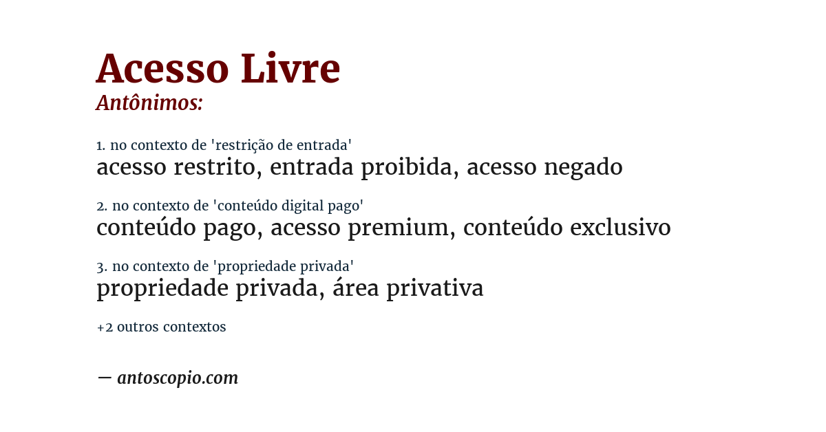Antônimo de acesso livre