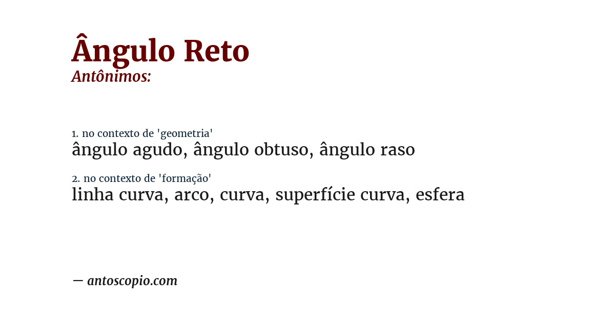 Antônimo de ângulo reto