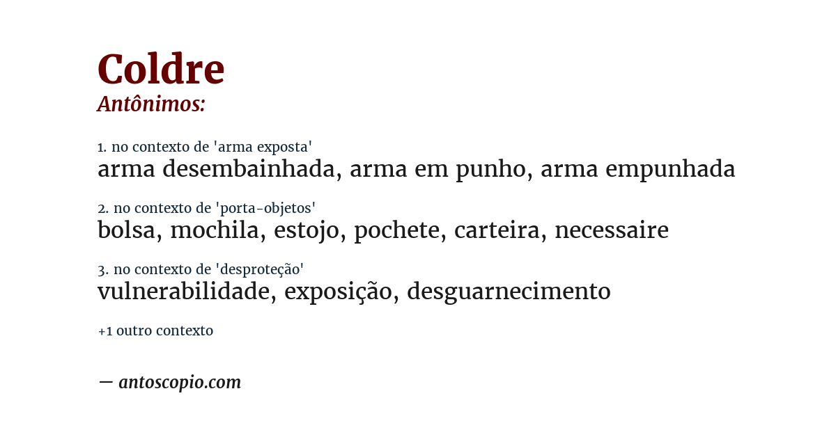 Antônimo de coldre