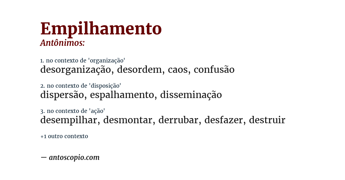 Antônimo de empilhamento