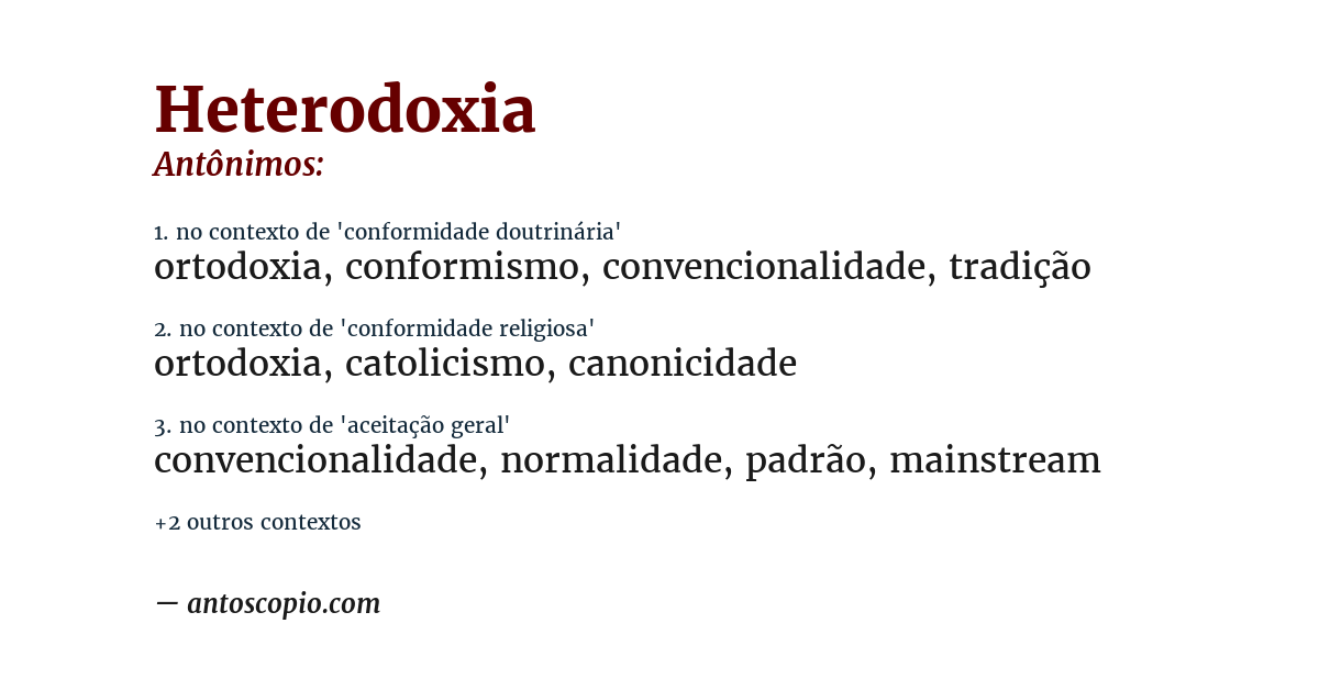 Antônimo de heterodoxia