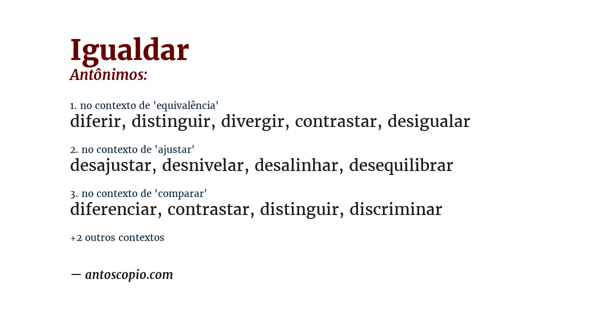 Antônimo de igualdar
