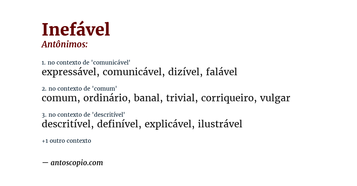 Antônimo de inefável