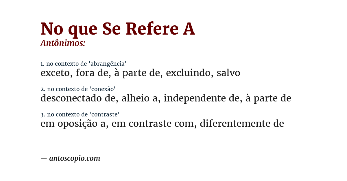 Antônimo de no que se refere a