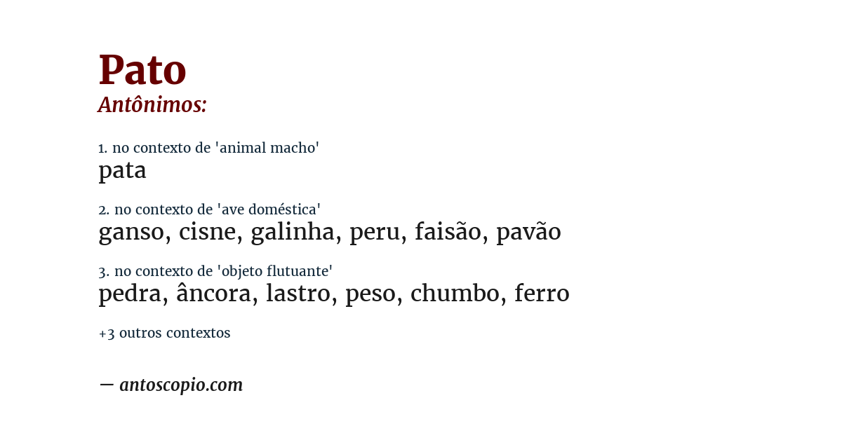 Antônimo de pato