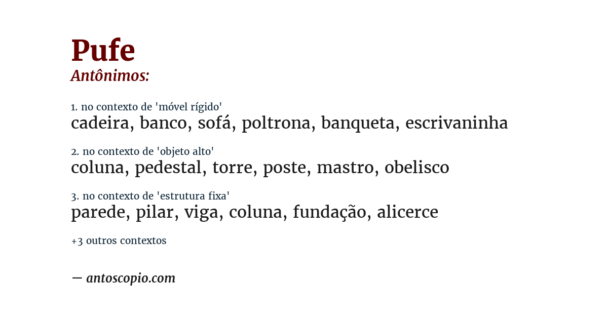 Antônimo de pufe