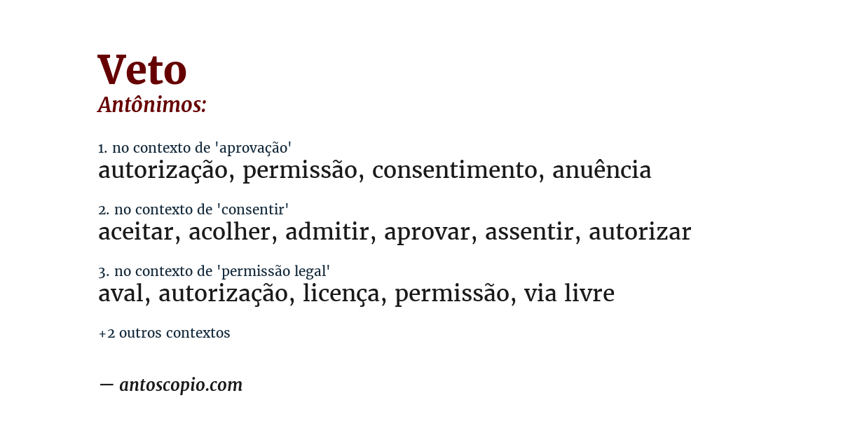 Antônimo de veto
