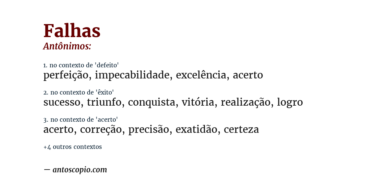 Antônimo de falhas