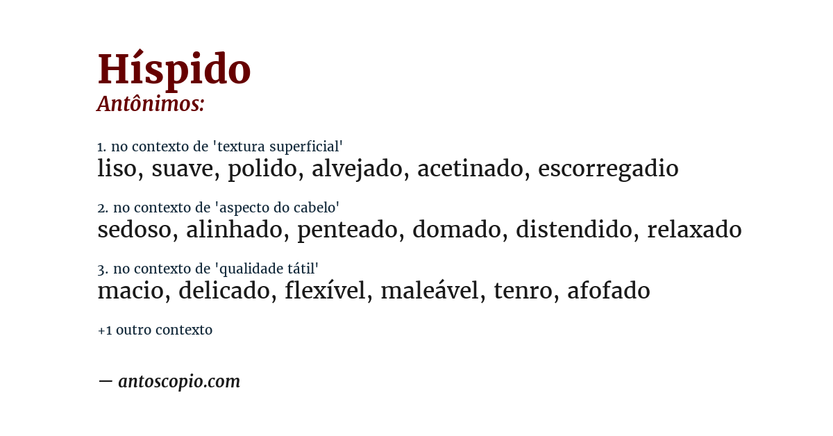 Antônimo de híspido