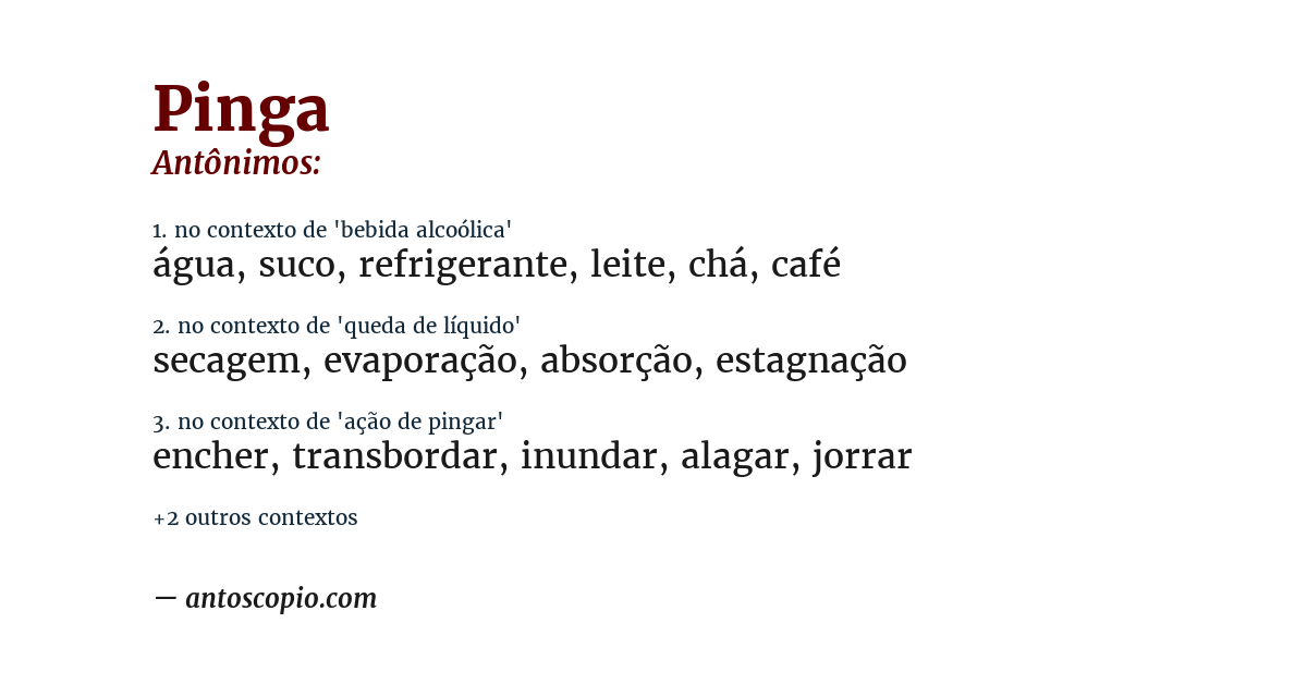 Antônimo de pinga