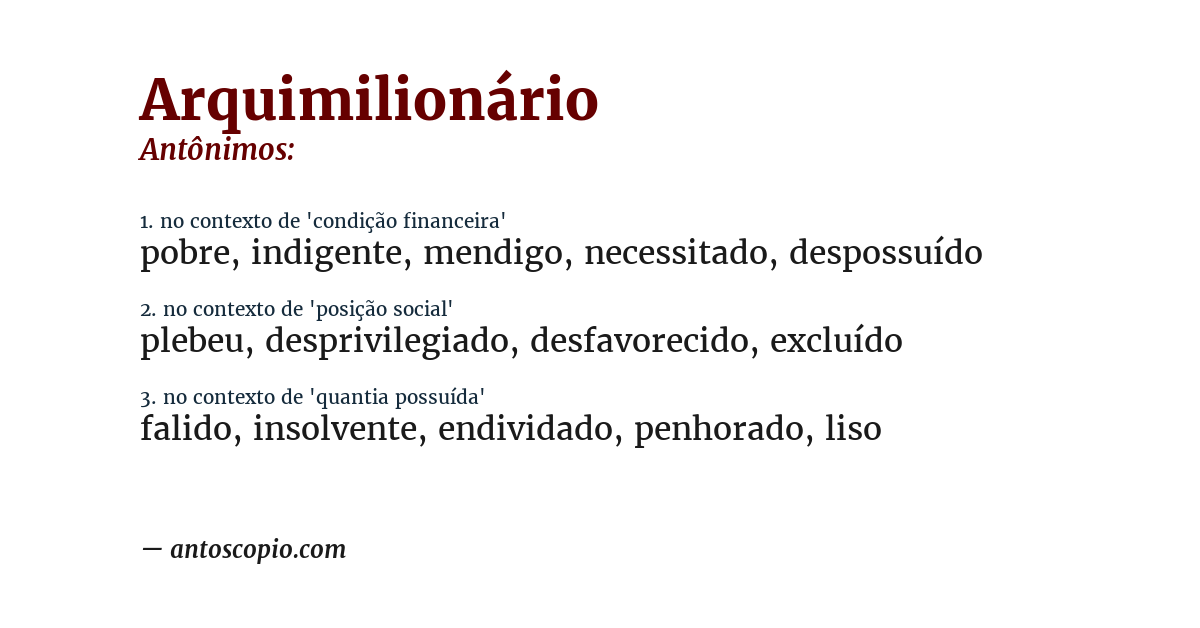 Antônimo de arquimilionário