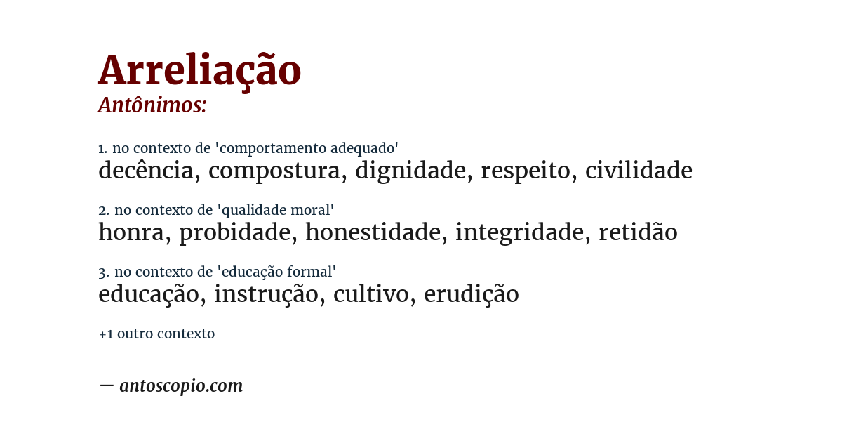 Antônimo de arreliação