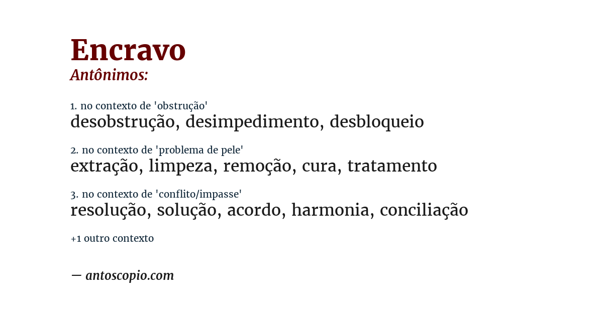 Antônimo de encravo