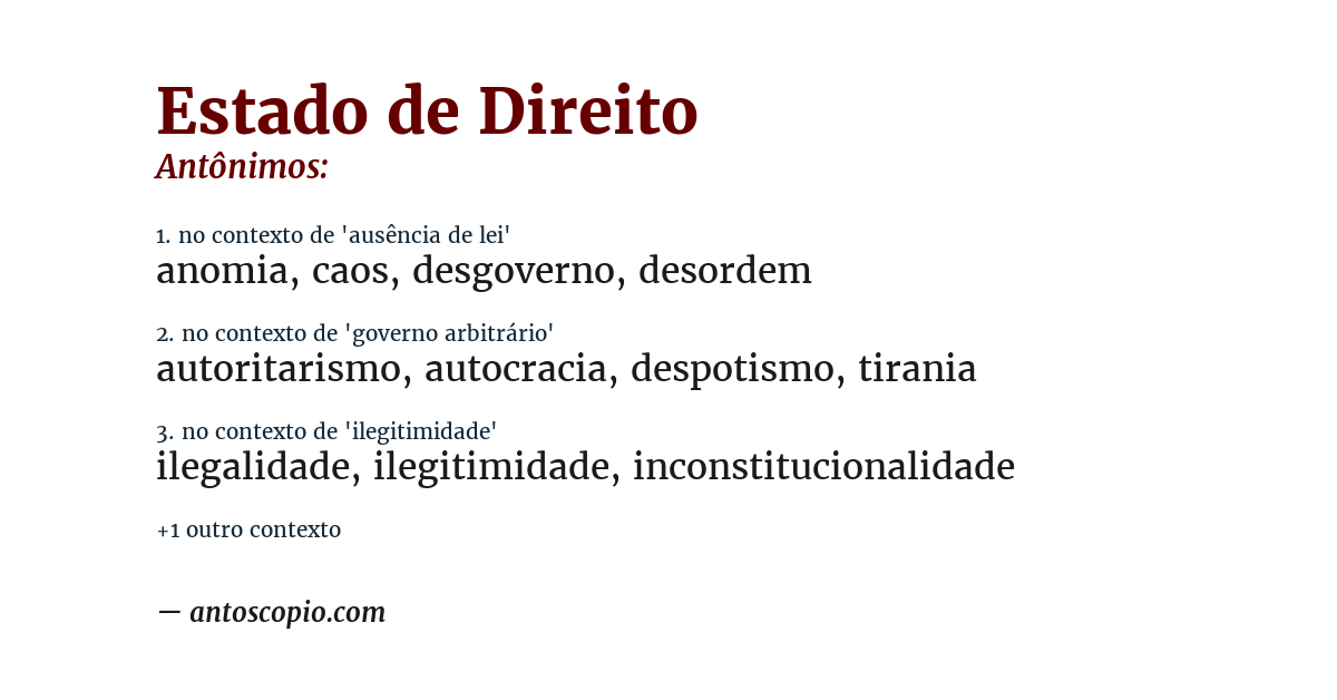 Antônimo de estado de direito