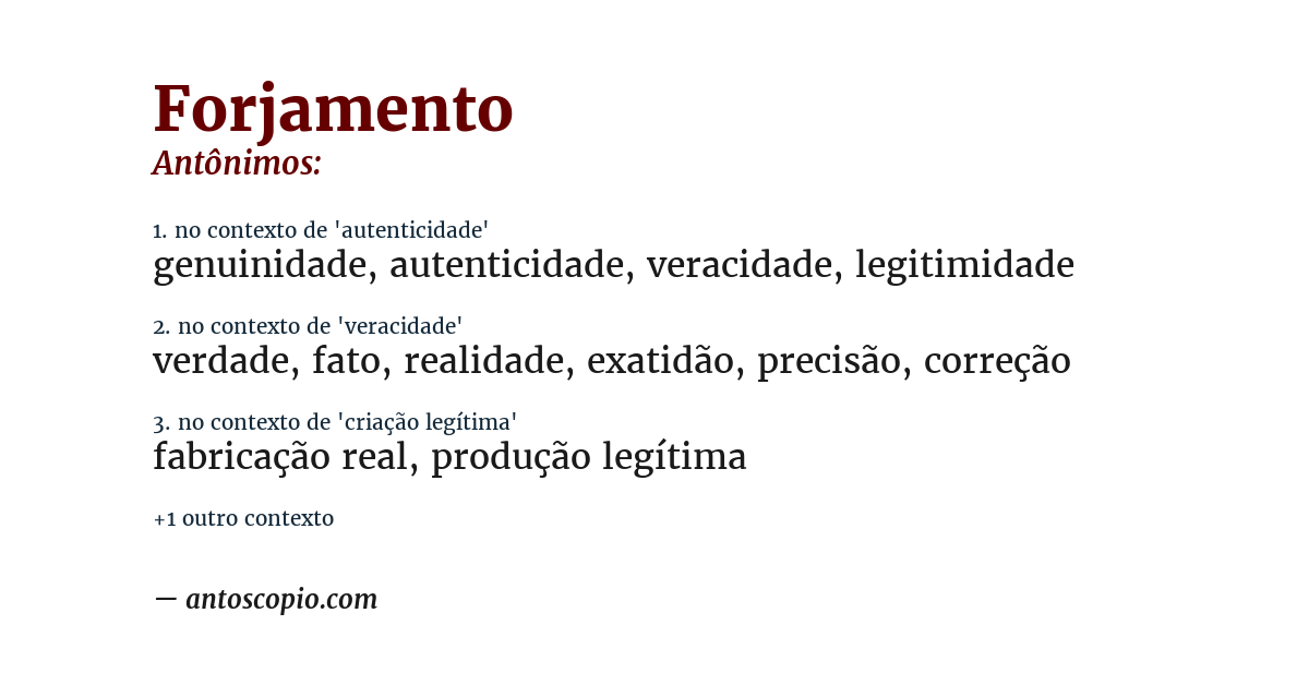 Antônimo de forjamento
