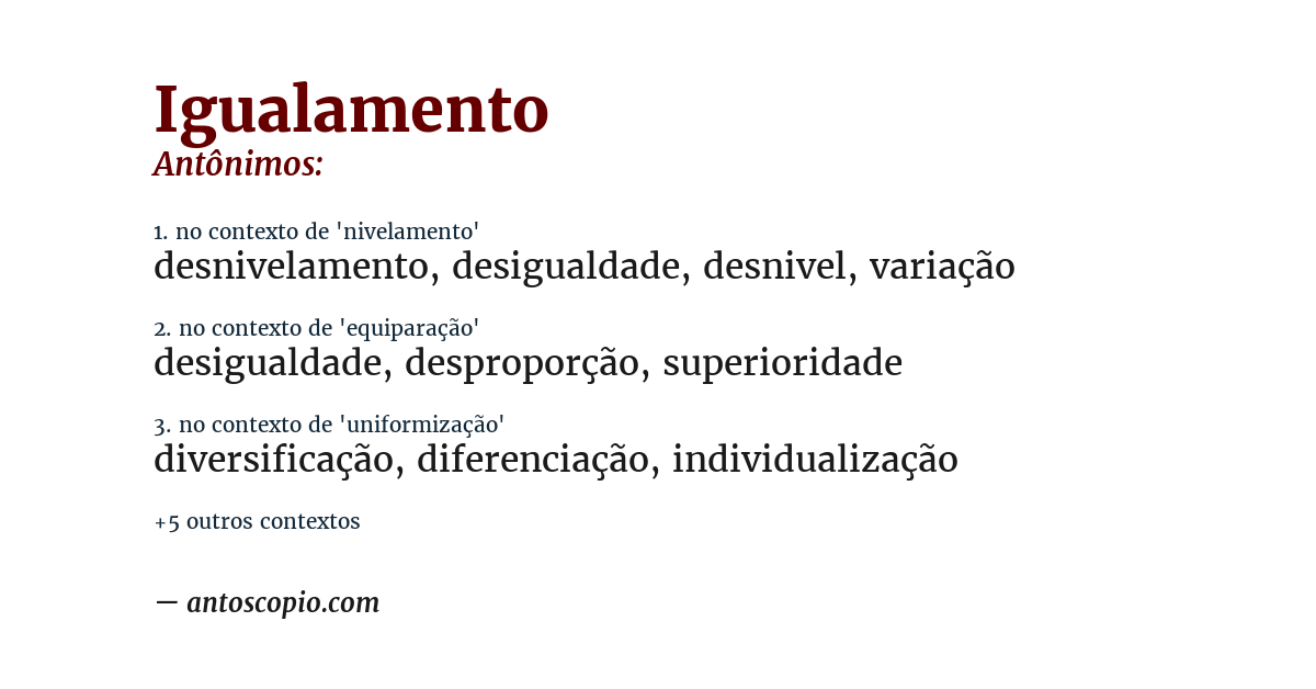 Antônimo de igualamento