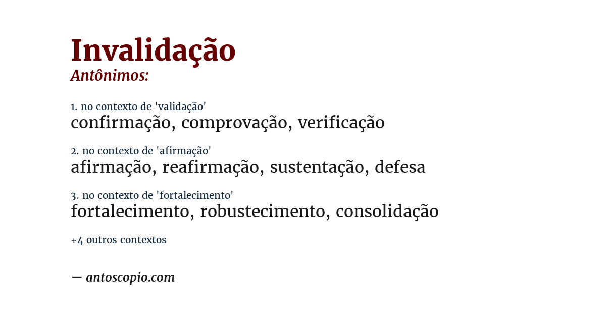 Antônimo de invalidação