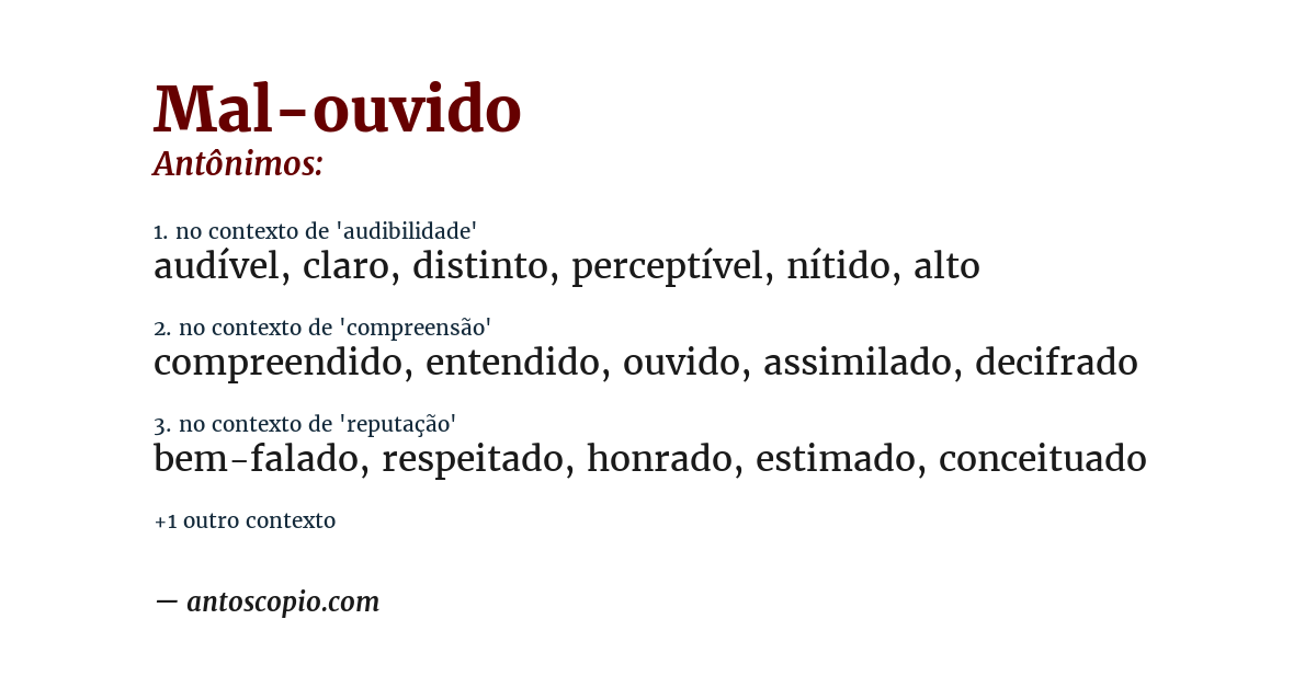 Antônimo de mal-ouvido