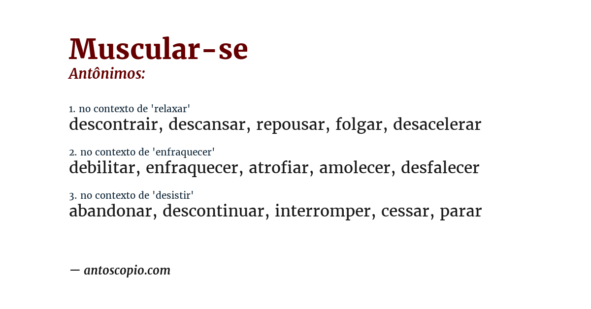 Antônimo de muscular-se