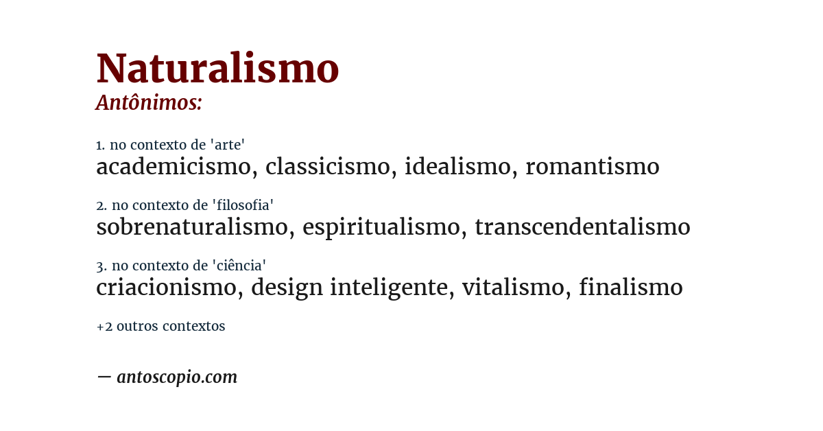 Antônimo de naturalismo