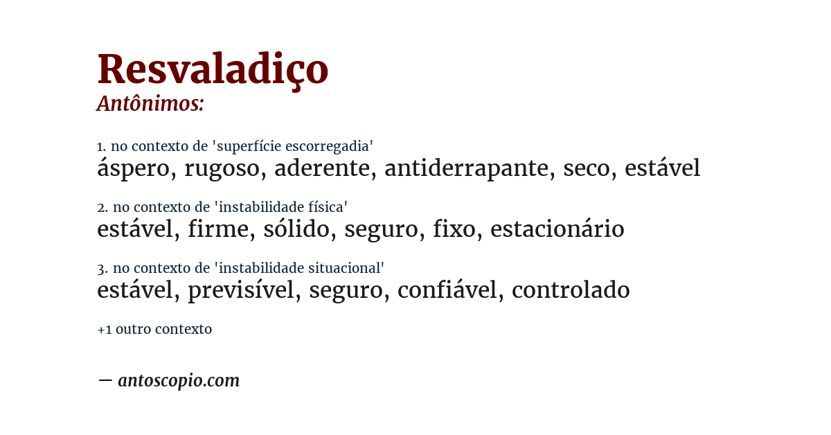 Antônimo de resvaladiço