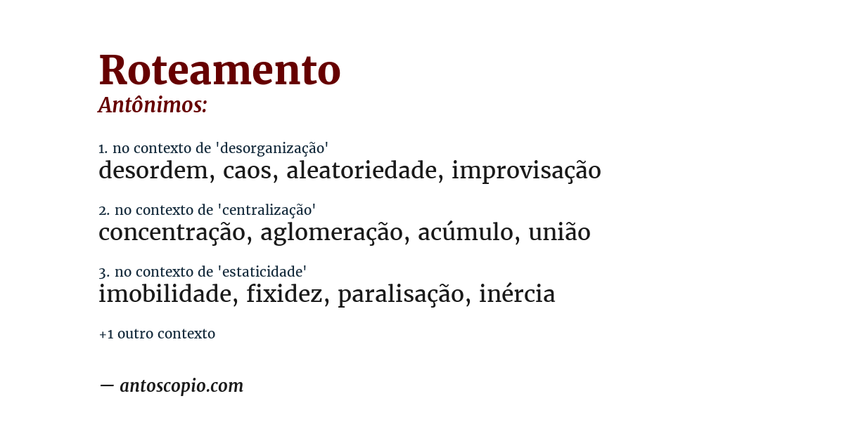 Antônimo de roteamento