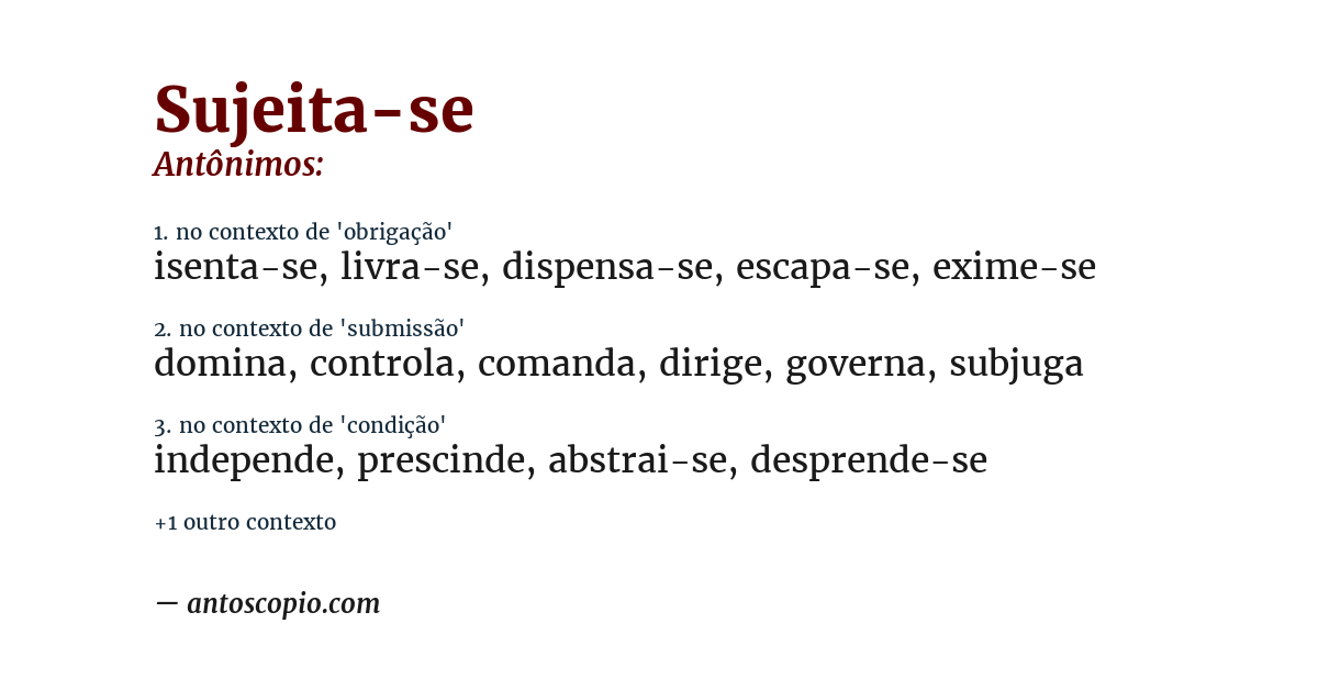 Antônimo de sujeita-se