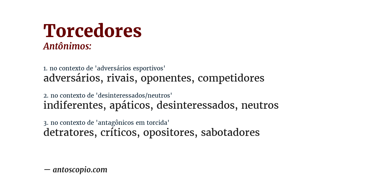 Antônimo de torcedores