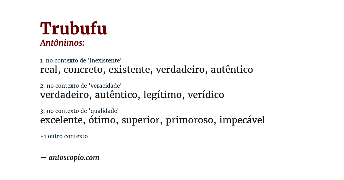 Antônimo de trubufu
