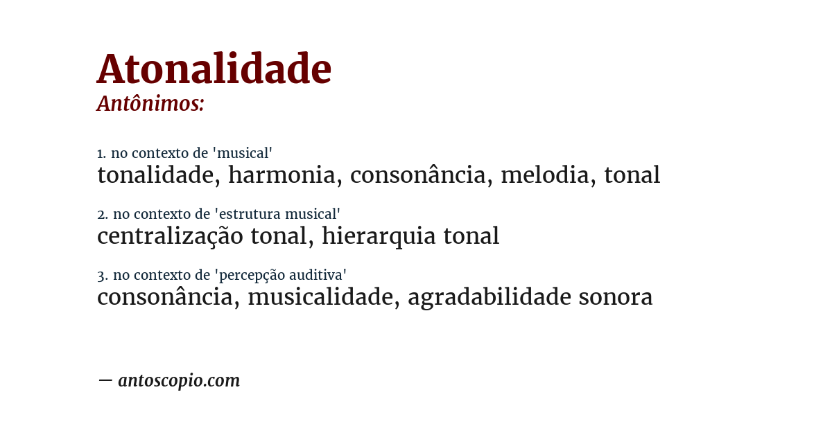 Antônimo de atonalidade