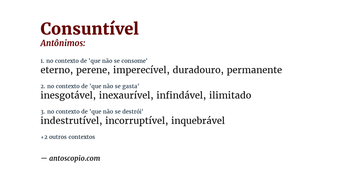 Antônimo de consuntível