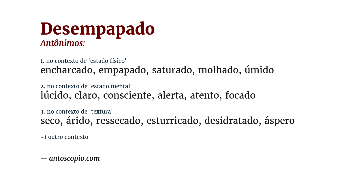 Antônimo de desempapado