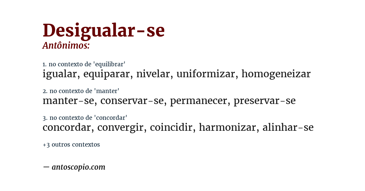 Antônimo de desigualar-se
