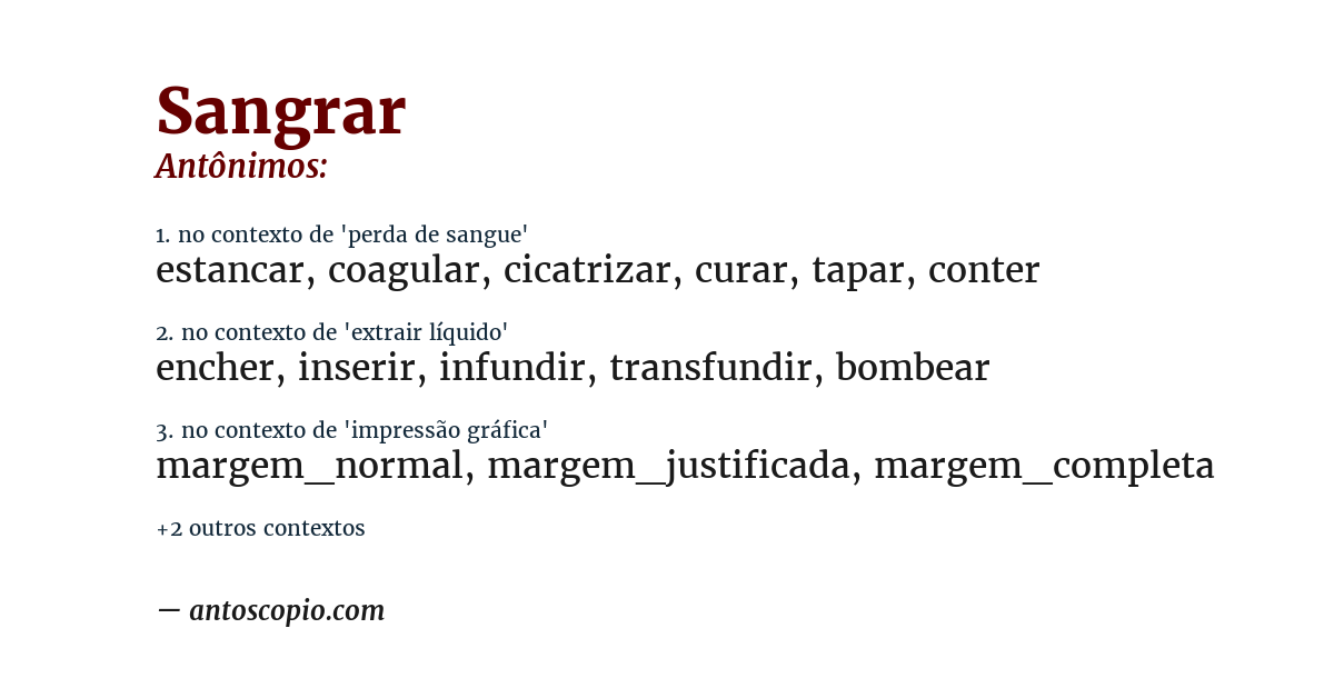 Antônimo de sangrar