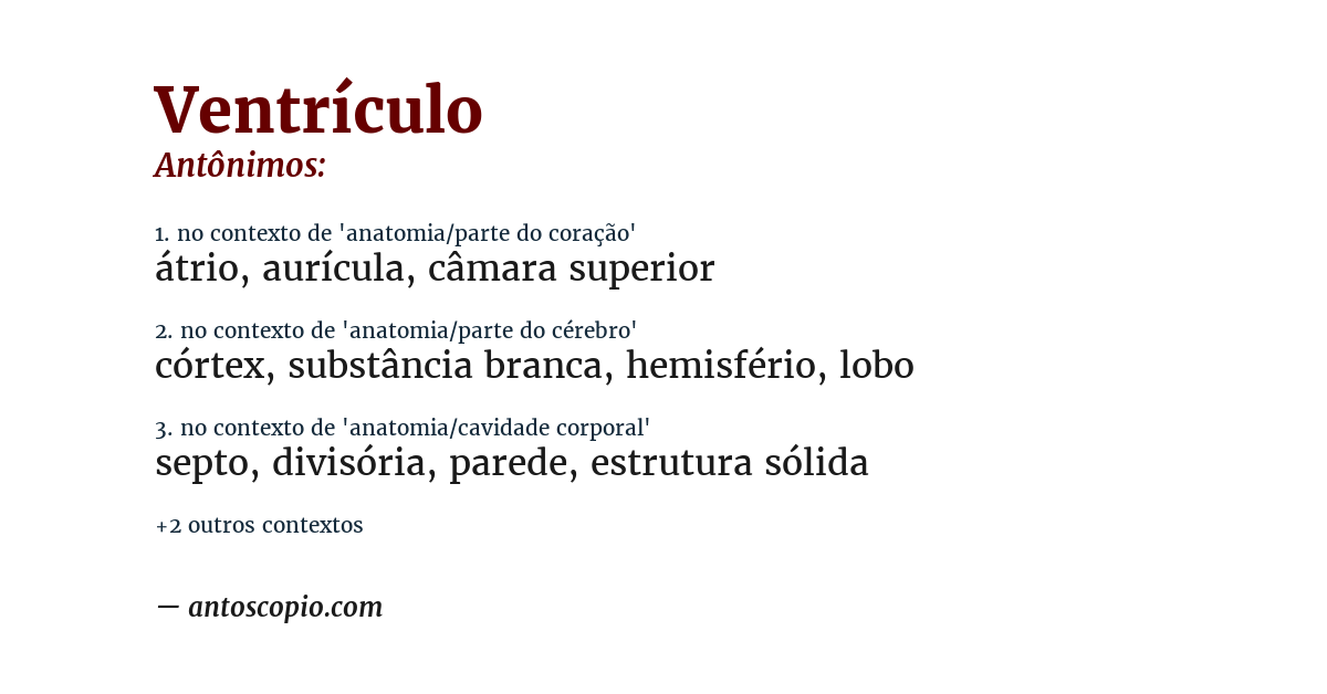 Antônimo de ventrículo
